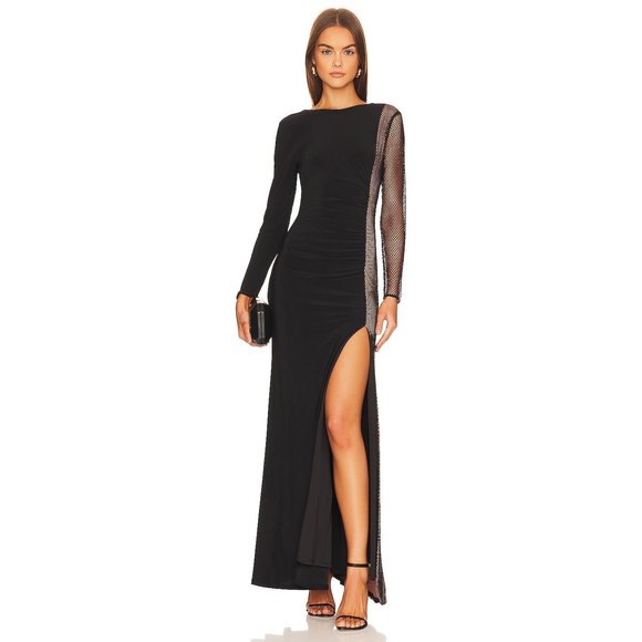 Womens Dresses Black Long Sleeve Formal Gown
